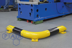 Black and Yellow Corner Collision Protection Bar in use